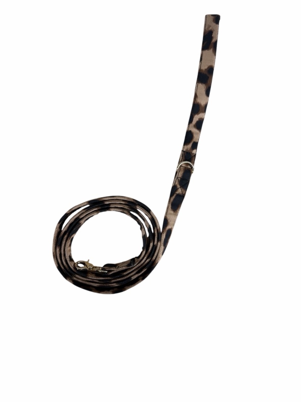 Leopard Print Slim Dog Leash - Brown